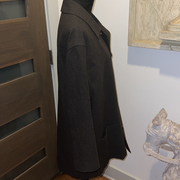 Men’s Baracuta Soft Italian Cashmere and Wool blend long coat green/brown Sz M - Picture 6 of 13